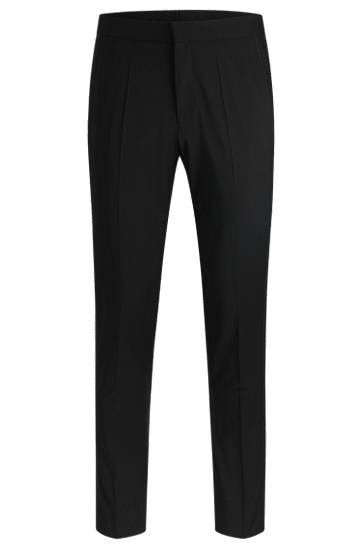 Byxor BOSS Extra Slim Fit Stretch Wool Blend Trousers Svart | 50476482
