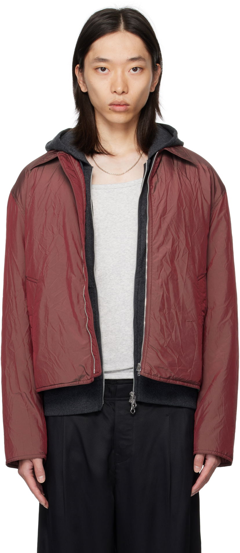 Jacka OUR LEGACY Our Legacy Slight Hooded Jacket Bourgogne | M4251SS