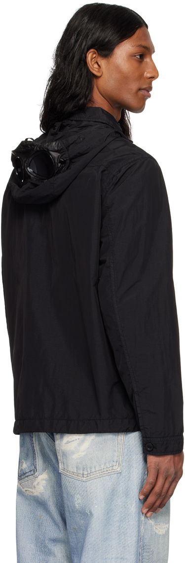 Vindjacka C.P. Company C.P. Company Flatt Nylon Goggle Overshirt Jacket Svart | 18CMOS090A-005991G, 2