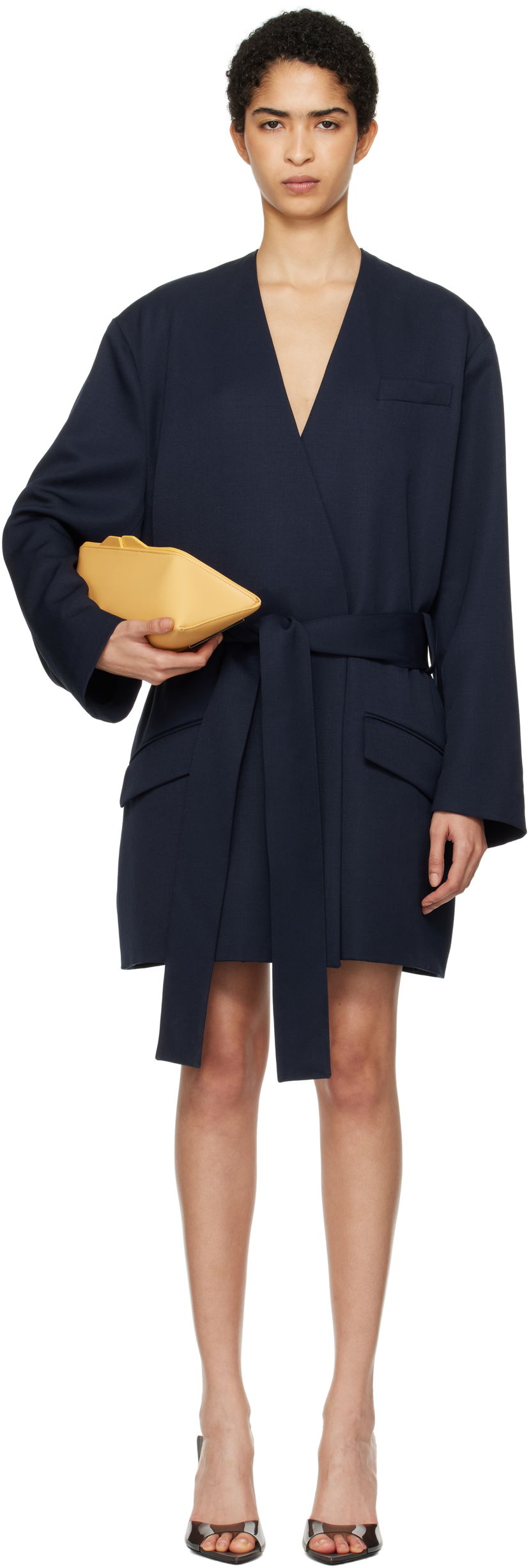 Klä The Attico Attico Wrap Blazer Mini Dress Mörkblå | 250WCC00080 WWW046AA
