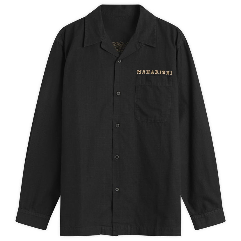 Skjorta Maharishi Polar Bear Chimera Embroidered Ripstop Shirt Svart | 7089-BLK