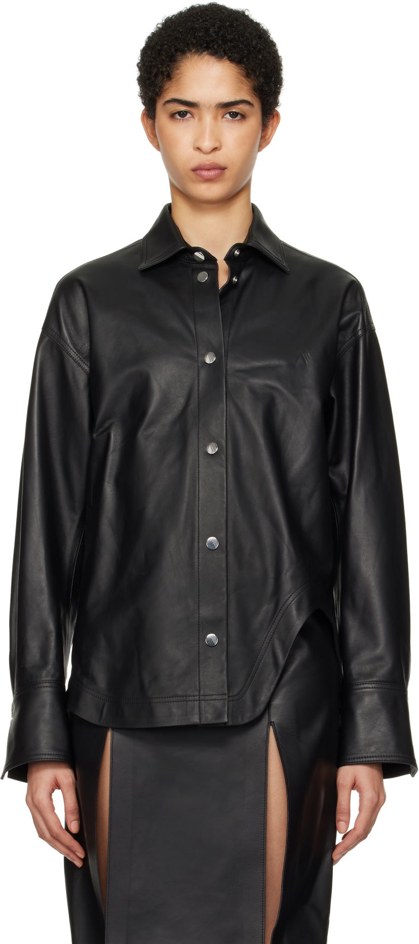 Skjorta The Attico Attico Eliza Leather Shirt Svart | 250WCB00074 LBT129AA