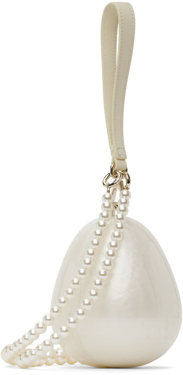Handväska Simone Rocha Simone Rocha Micro Pearl Egg Shaped Bag Vit | BAG110B 0773, 4