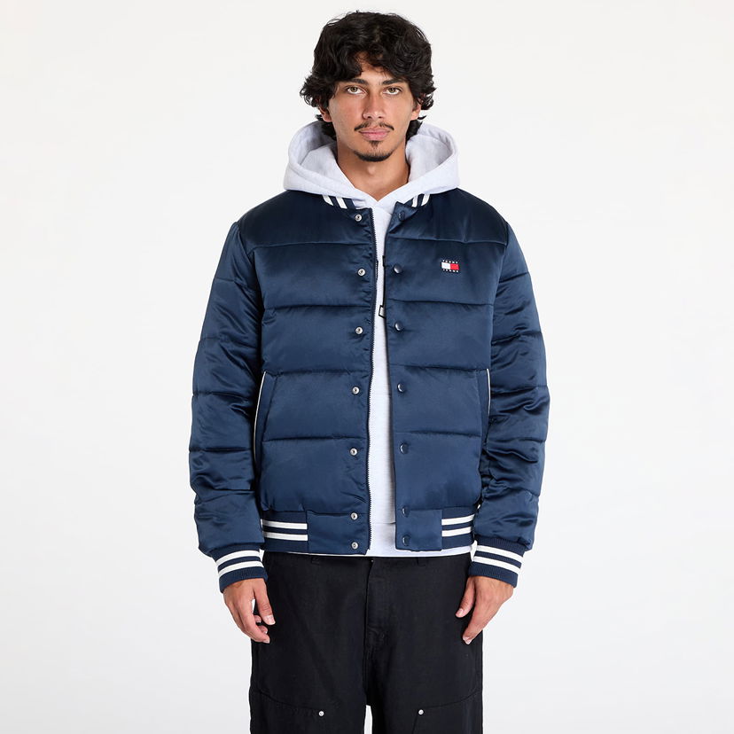 Pufferjacka Tommy Hilfiger Satin Puffer Jacket Blue Mörkblå | DM0DM20468 C1G