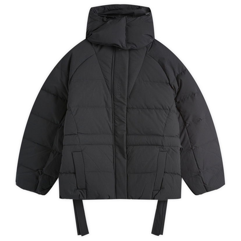 Pufferjacka GANNI GANNI Tech Seersucker Oversized Puffer Jacket, Size X-Large Svart | F9496-099