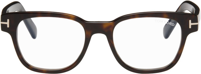 Solglasögon Tom Ford Tom Ford Square Blue Block Glasses Brun | FT5977-B_50052
