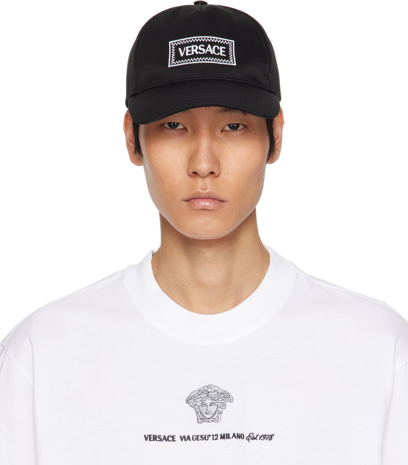 Keps Versace Versace Embroidered Drill Cap Svart | 1010746_1A11316