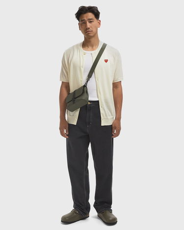 Sweater Comme des Garçons Comme des Garcons PLAY Short Sleeve Cardigan with Red Heart Emblem Beige | AX-N095-051-6, 2