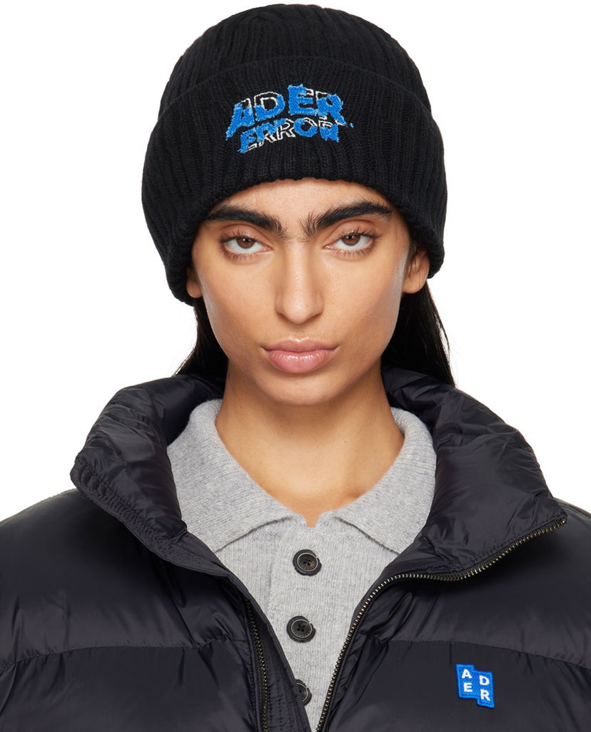 Mössa ADER ERROR Logo Embroidered Beanie Svart | BN26FYHW0501BK