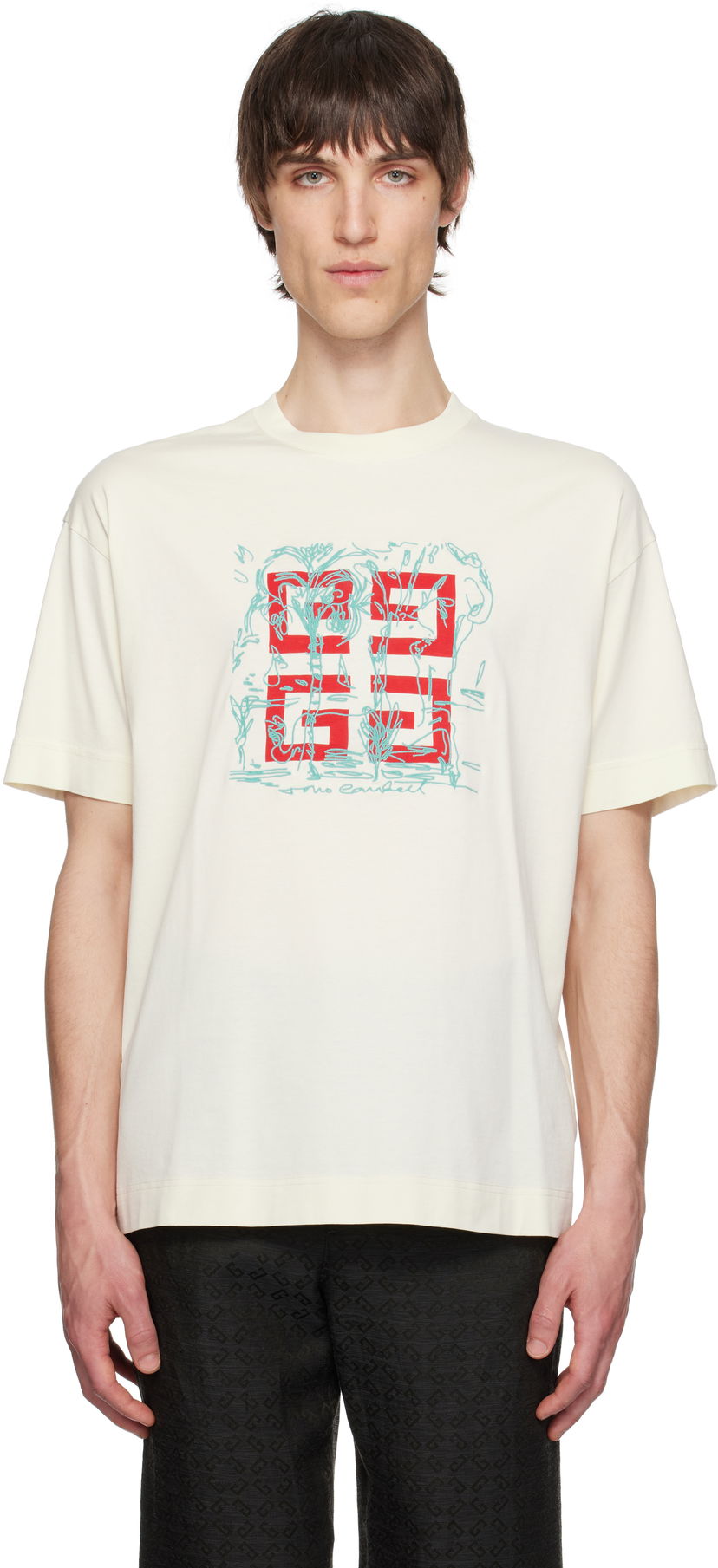 T-shirt Givenchy Givenchy 4G Regular Fit T-Shirt Vit | BM71MG3YQD105