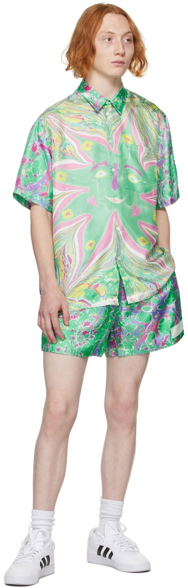Skjorta Stella McCartney Stella McCartney Ricky Myfawnwy Edition Print Short Sleeve Shirt Grön | 604051SSA65, 3