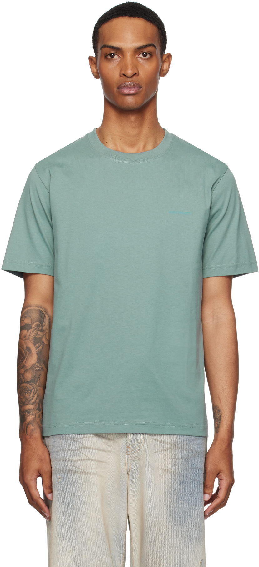 T-shirt NORSE PROJECTS Norse Projects Johannes Organic Logo Print T-Shirt Grön | N01-0684
