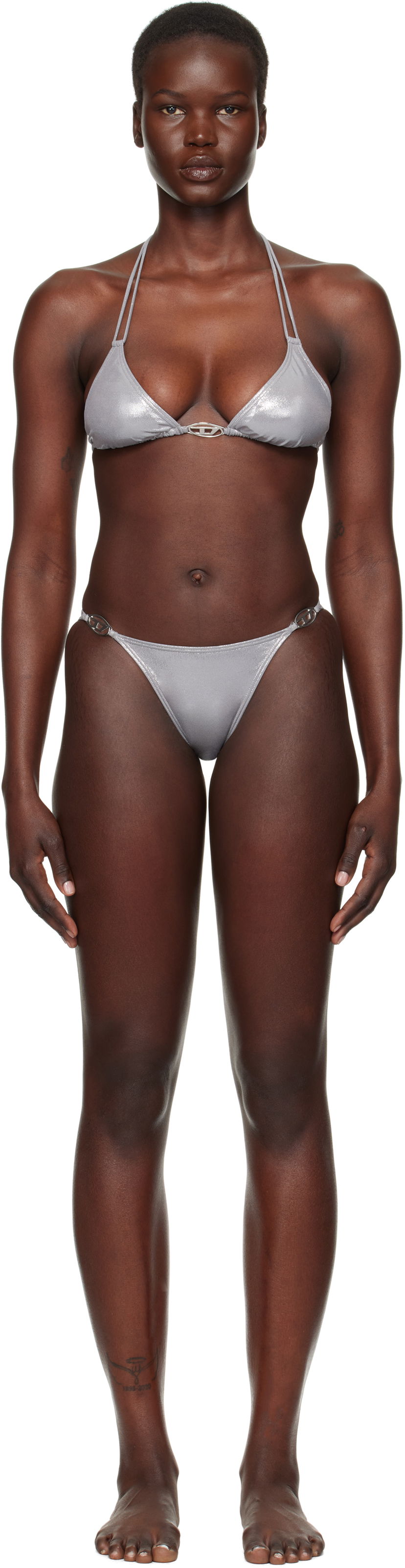 Badkläder Diesel Metallic Bikini Set Grå | A13230 0WHAU + A15483 0WHAU