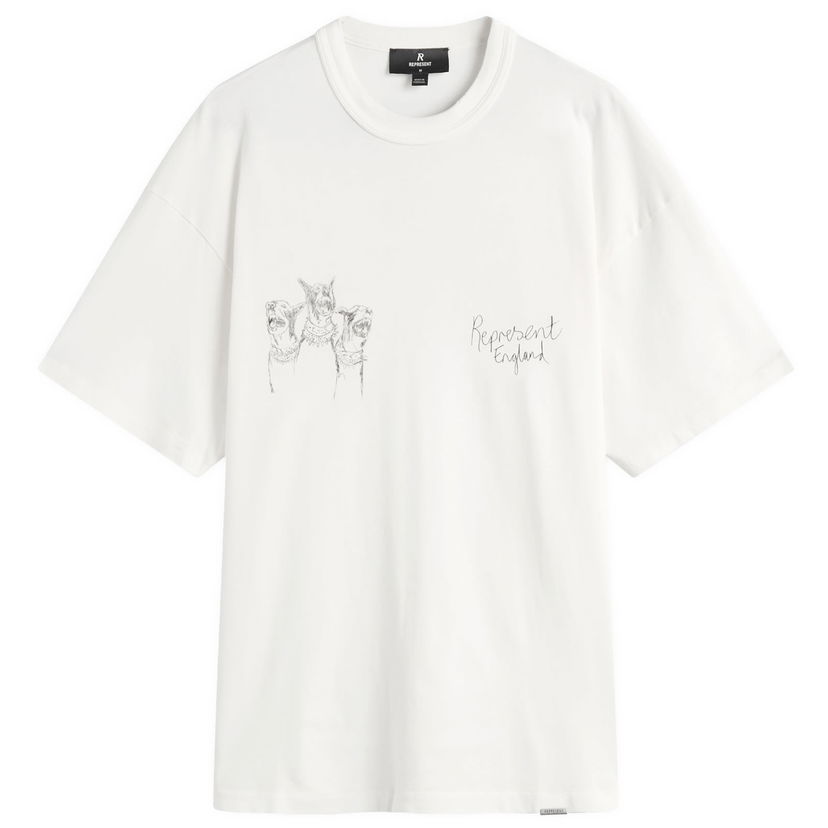 T-shirt Represent Clo Represent Hand Drawn Thoroughbred Dogs T-Shirt Vit | MLM100383-72