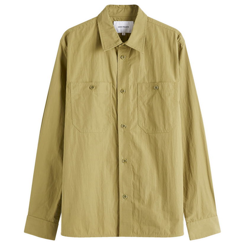 Skjorta NORSE PROJECTS Silas Tech Poplin Shirt 2.0 Grön | N40-0825-8037