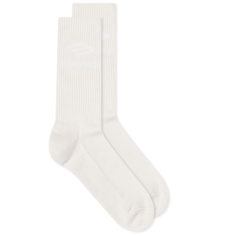 Strumpor Balenciaga Logo Socks Vit | 789032-4E2B7-9177
