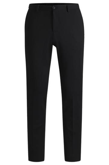 Byxor BOSS Slim-Fit Stretch Washable Trousers Svart | 50535084