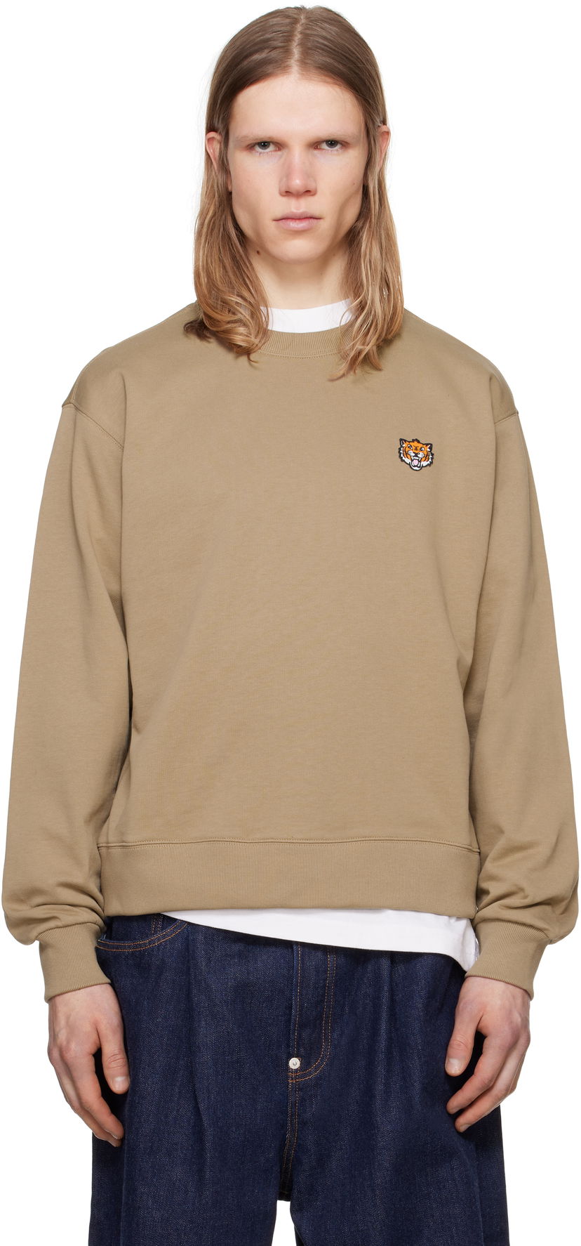 Sweater KENZO Kenzo Paris 'KENZO Happy Tiger' Embroidered Sweatshirt Brun | FF55SW2624MF