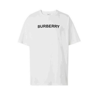 T-shirt Burberry Logo Print Oversized T-Shirt Vit | 8055309, 0