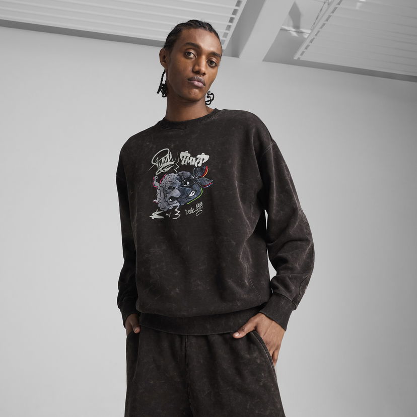 Sweatshirt Puma PUMA x TMNT Relaxed Fit Graphic Sweatshirt Svart | 630100_01