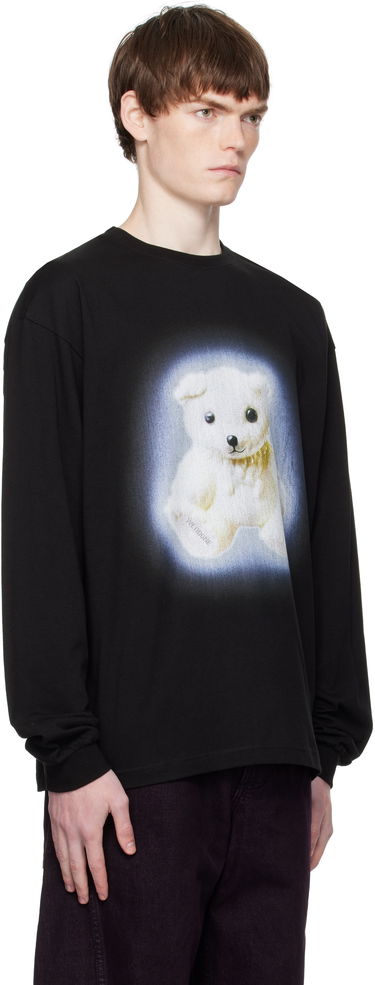 T-shirt We11done We11done Glow Teddy Long Sleeve T-Shirt Svart | WD-TT2-25-775-U-BK, 1