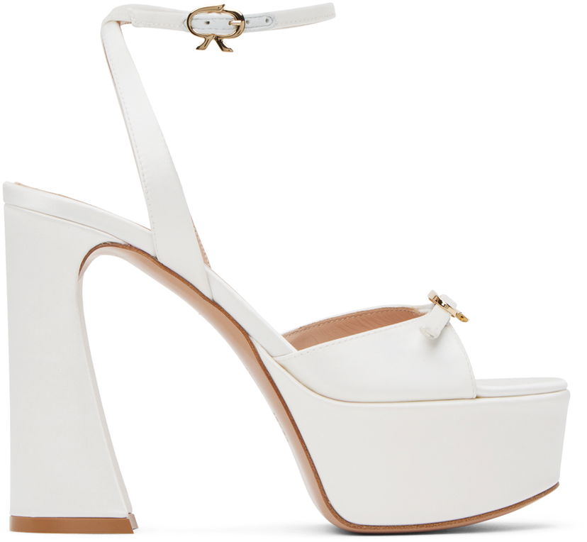 Sneakers och skor Gianvito Rossi Gianvito Rossi Maddy Platform Heeled Sandals Vit | G32239.70RIC.RAS