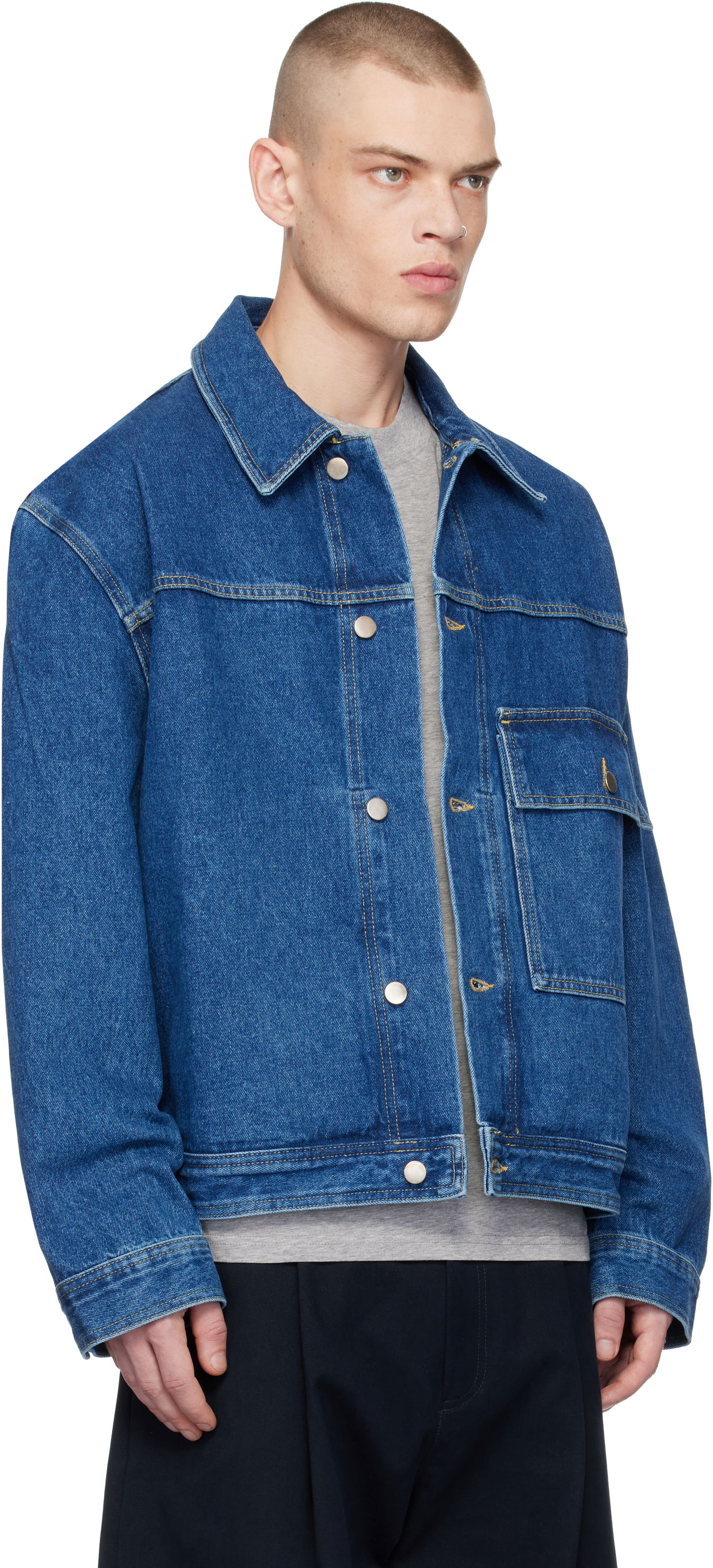 Jacka Studio Nicholson Studio Nicholson Petar Denim Jacket Blå | PETAR SNM-1079, 1