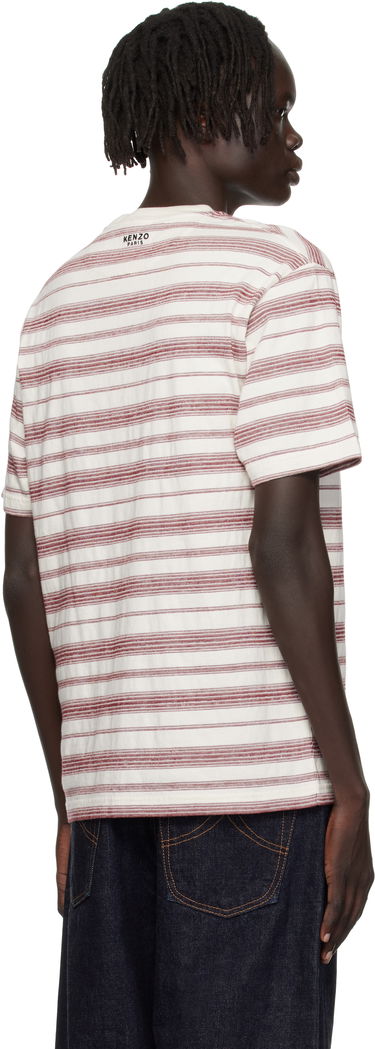 T-shirt KENZO Kenzo Paris 'Boke Flower' Embroidered Striped T-Shirt Vit | FF65TS2534SC, 2