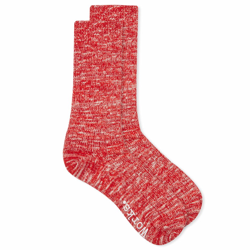 Strumpor Universal Works Universal Works Slub Socks, Size Large Röd | 23771-RED