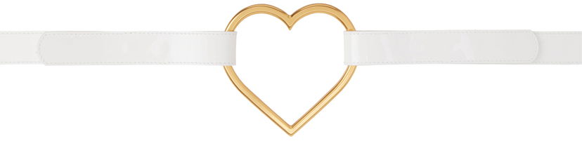 Bälten Blumarine Heart Buckle Leather Belt Vit | P322W145A
