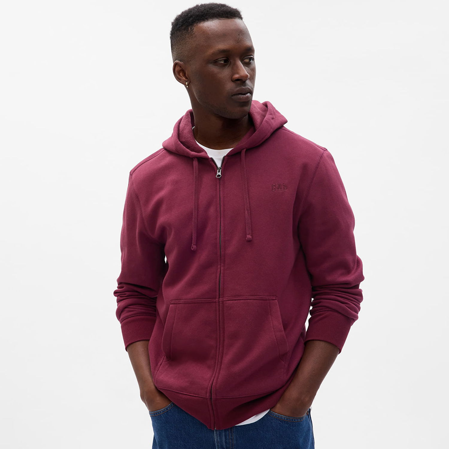 Sweatshirt GAP Fullzip Logo Hoodie Deep Garnet Red 501 Bourgogne | 754348-03, 0