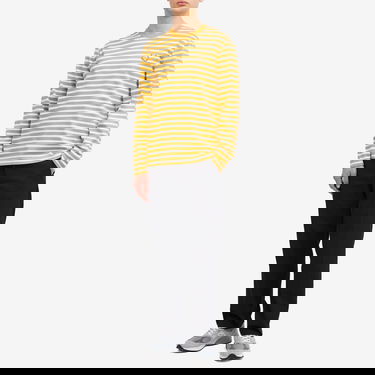 T-shirt MAISON KITSUNÉ Maison Kitsuné Fox Head Marin Long Sleeve T-Shirt, Size Large Gul | NM00106KJ0044-B762, 4