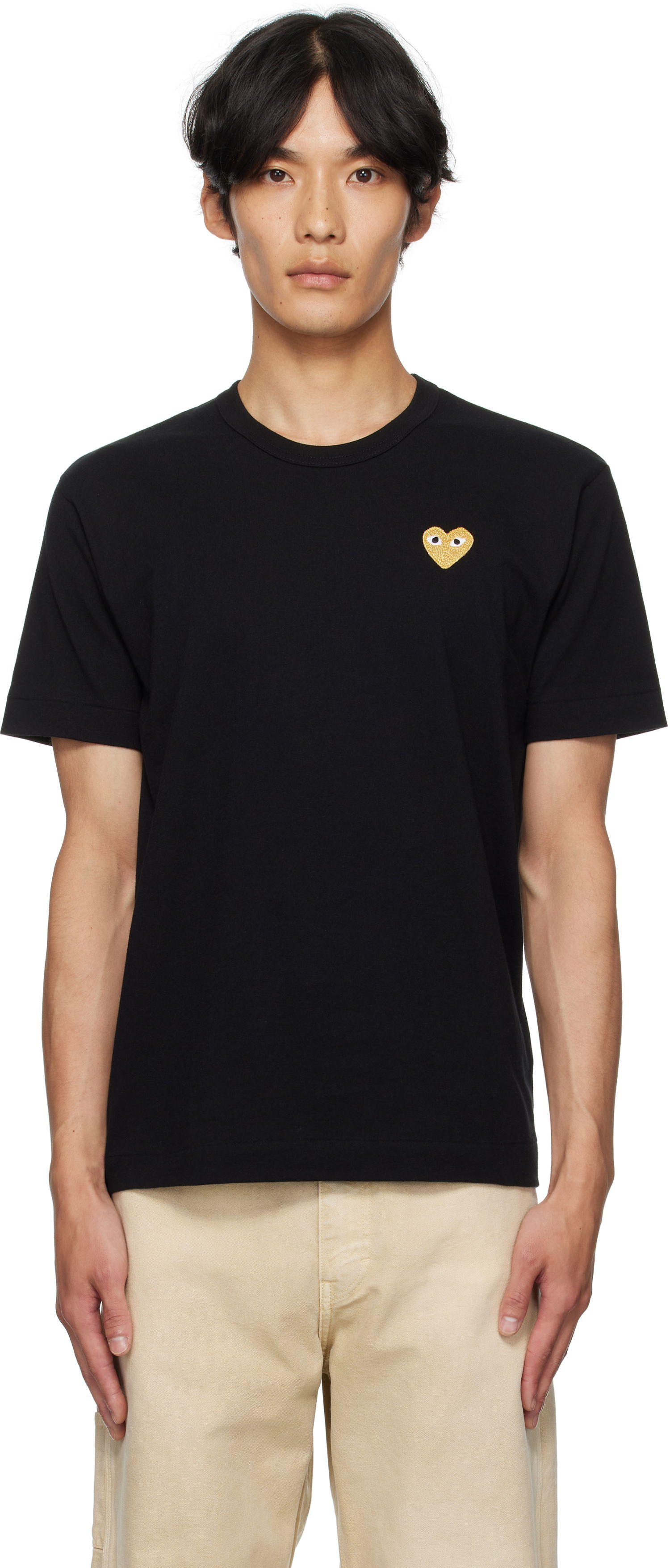 T-shirt Comme des Garçons COMME des GARÇONS PLAY Heart Patch T-Shirt Svart | AZ-T216-051, 0
