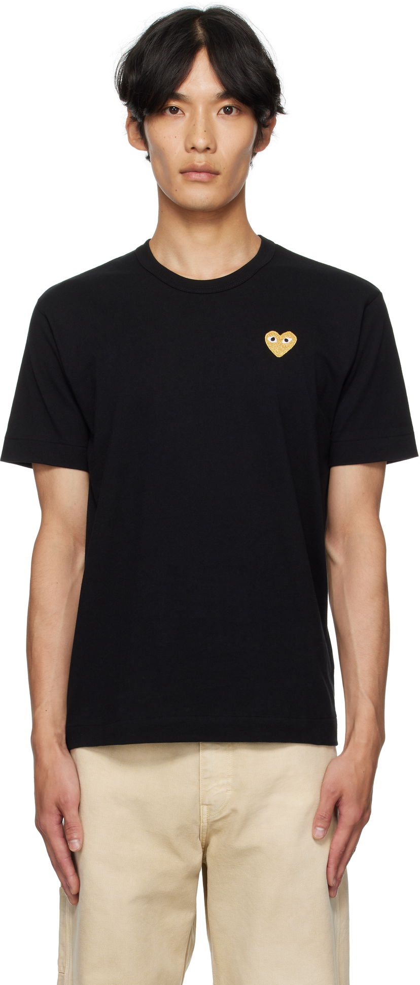 T-shirt Comme des Garçons COMME des GARÇONS PLAY Heart Patch T-Shirt Svart | AZ-T216-051