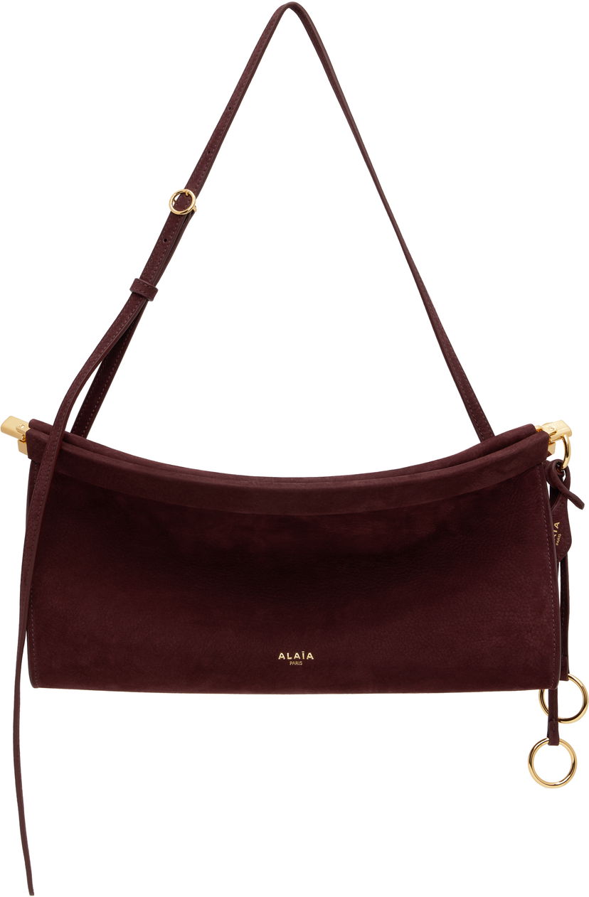Handväska Alaïa ALAÏA 'Le Click' East West Medium Suede Bag Bourgogne | AA1S01430CA214