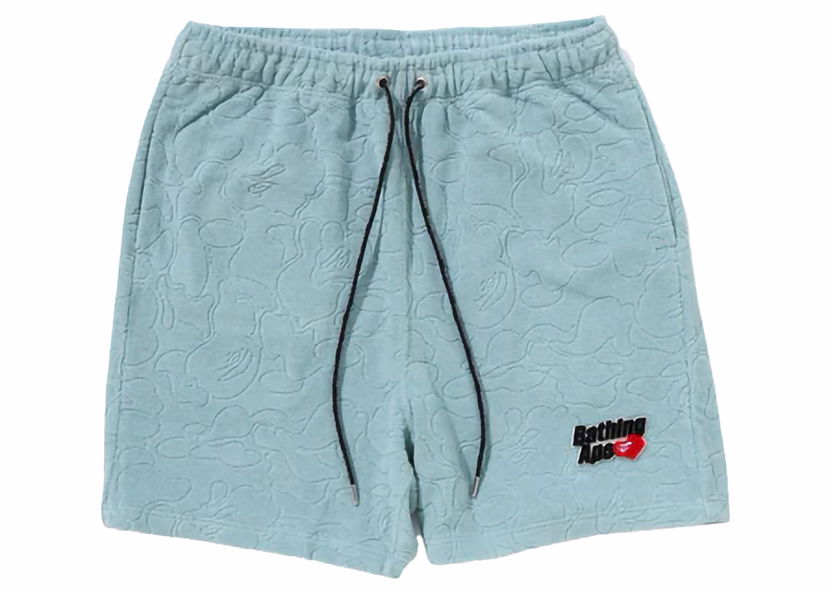 Shorts BAPE BAPE Line Camo Terry Towel Shorts Sax Turkos | 1K30-153-310