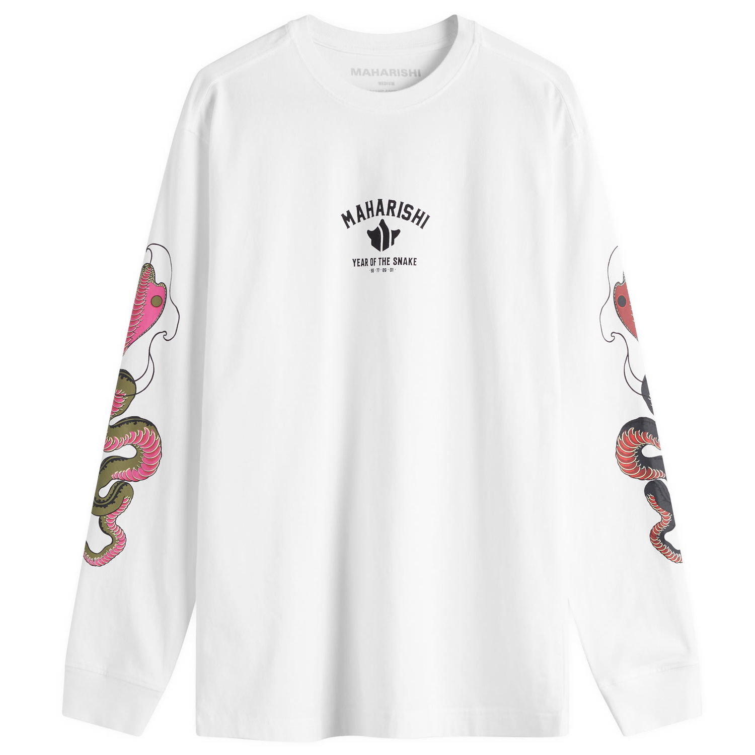 T-shirt Maharishi Maharishi Year Of The Snake Duality Long Sleeve T-Shirt, Size M Vit | 1452-WHT, 0