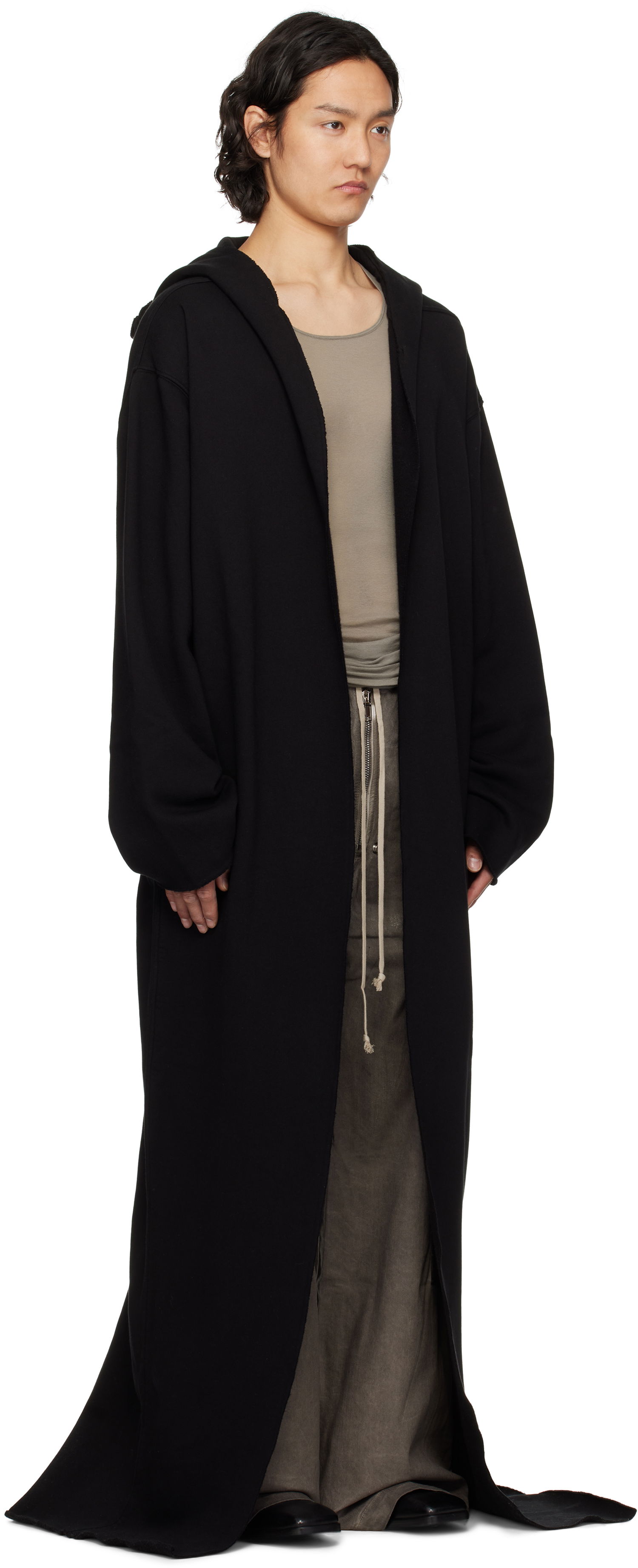 Sweater Rick Owens Rick Owens DRKSHDW Hollywood Dragging Hoodie Svart | DU01E3277 F, 1