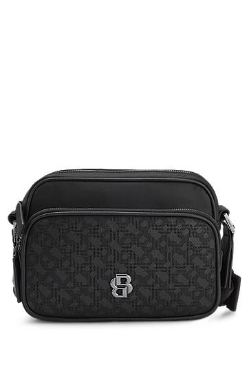 Axelväska BOSS Monogram Crossbody Bag Svart | 50548085
