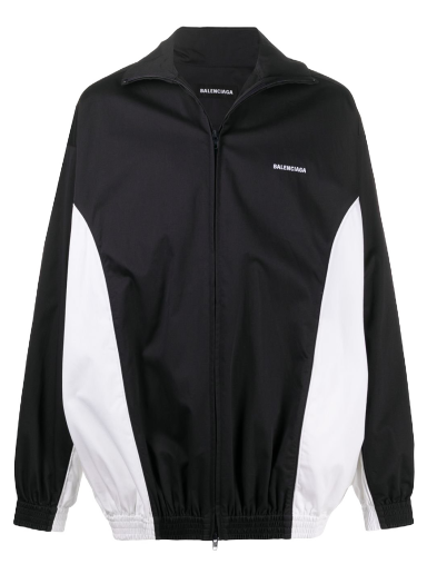 Vindjacka Balenciaga Logo Zip Up Windbreaker Jacket Svart | 622301TBP018065