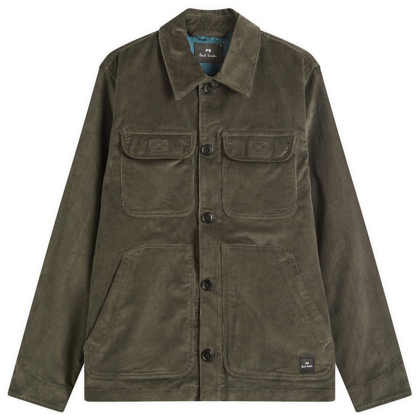 Jacka Paul Smith PS Paul Smith Four-Pocket Corduroy Overshirt Grön | M2R-021Z-N22223-38