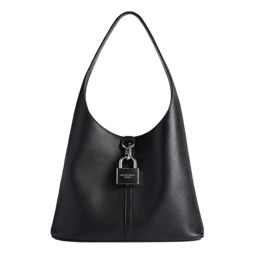 Axelväska Balenciaga Balenciaga Locker Medium Hobo Bag Svart | 7716362AAWC1000
