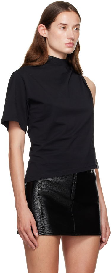 T-shirt Courrèges Courrèges Twist Asymmetrical T-Shirt Svart | 325JTS209JS0233, 1