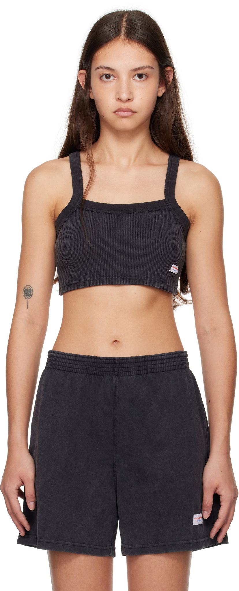 Crop top Alexander Wang Black Cropped Camisole Svart | 8C4248065W