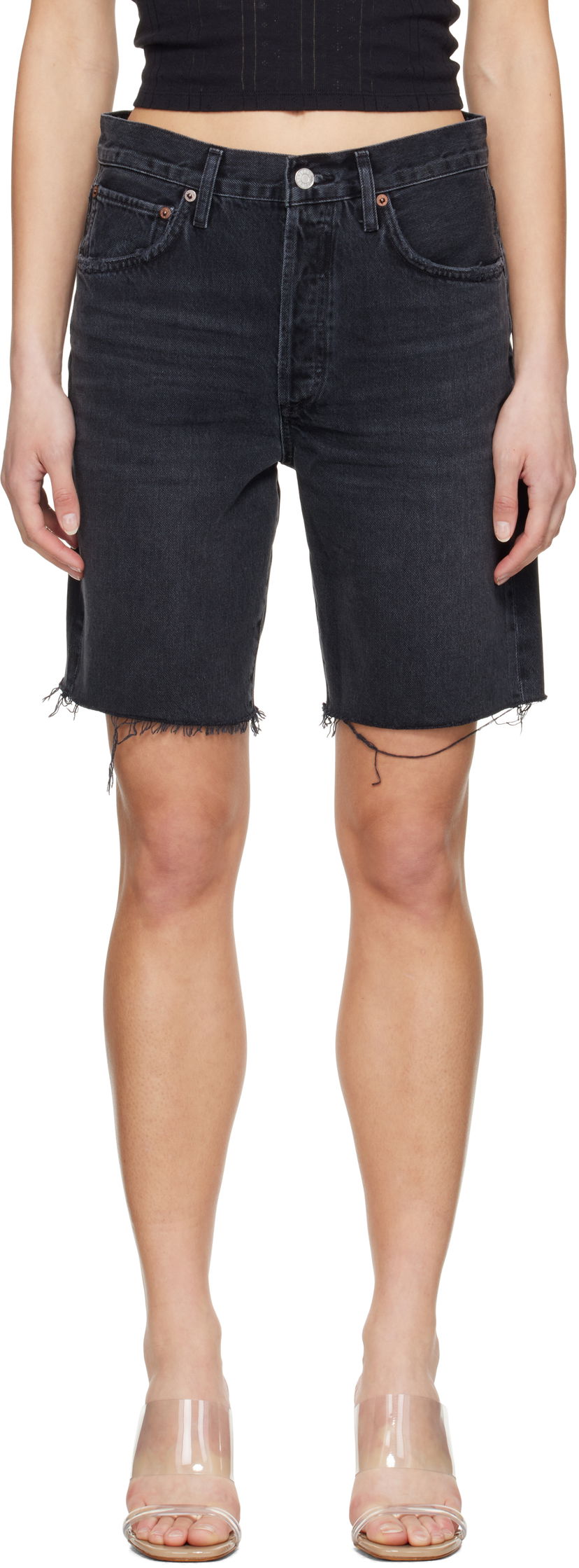Shorts AGOLDE AGOLDE 90's Distressed Denim Shorts Svart | A223-1157