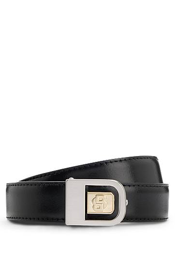 Bälten BOSS Reversible Italian Leather Belt with Double B Monogram Svart | 50548522