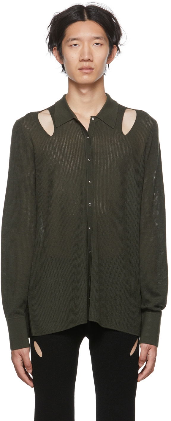 Skjorta Dion Lee Cutout Long Sleeve Cardigan Grön | C7088P22