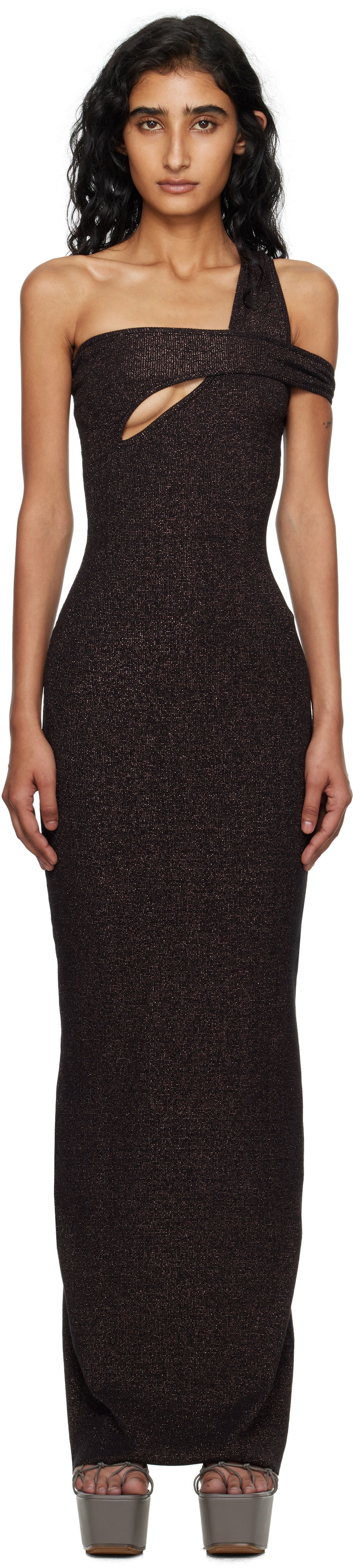 Klä Ottolinger Ottolinger Twisted Rib Maxi Dress Svart | 104-502004-01