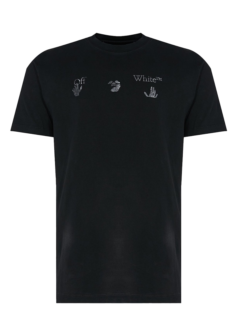 T-shirt Off-White Slim Fit Drowning Logo Vintage T-Shirt Svart | OMAA027F20FAB0011001