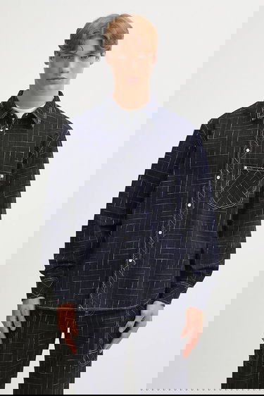 Skjorta KENZO Weave Casual Relaxed Fit Denim Shirt with Classic Collar Flerfärgad | FF65DC4226V1, 0